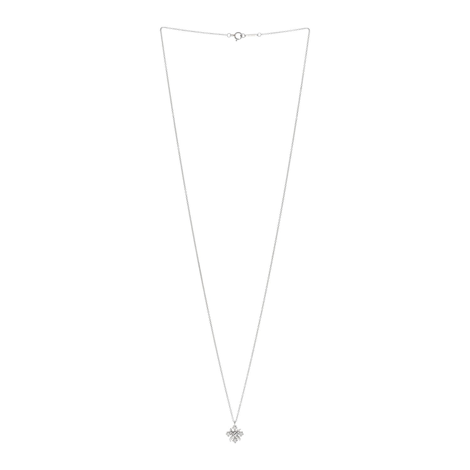 Tiffany Platinum Diamond Schlumberger Lynn Pendant Necklace 3 of 5