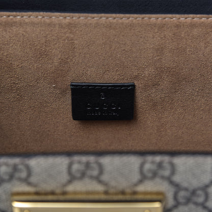 Gucci GG Supreme Monogram Small Padlock Bamboo Shoulder Bag Beige Black Cuir 8 of 9