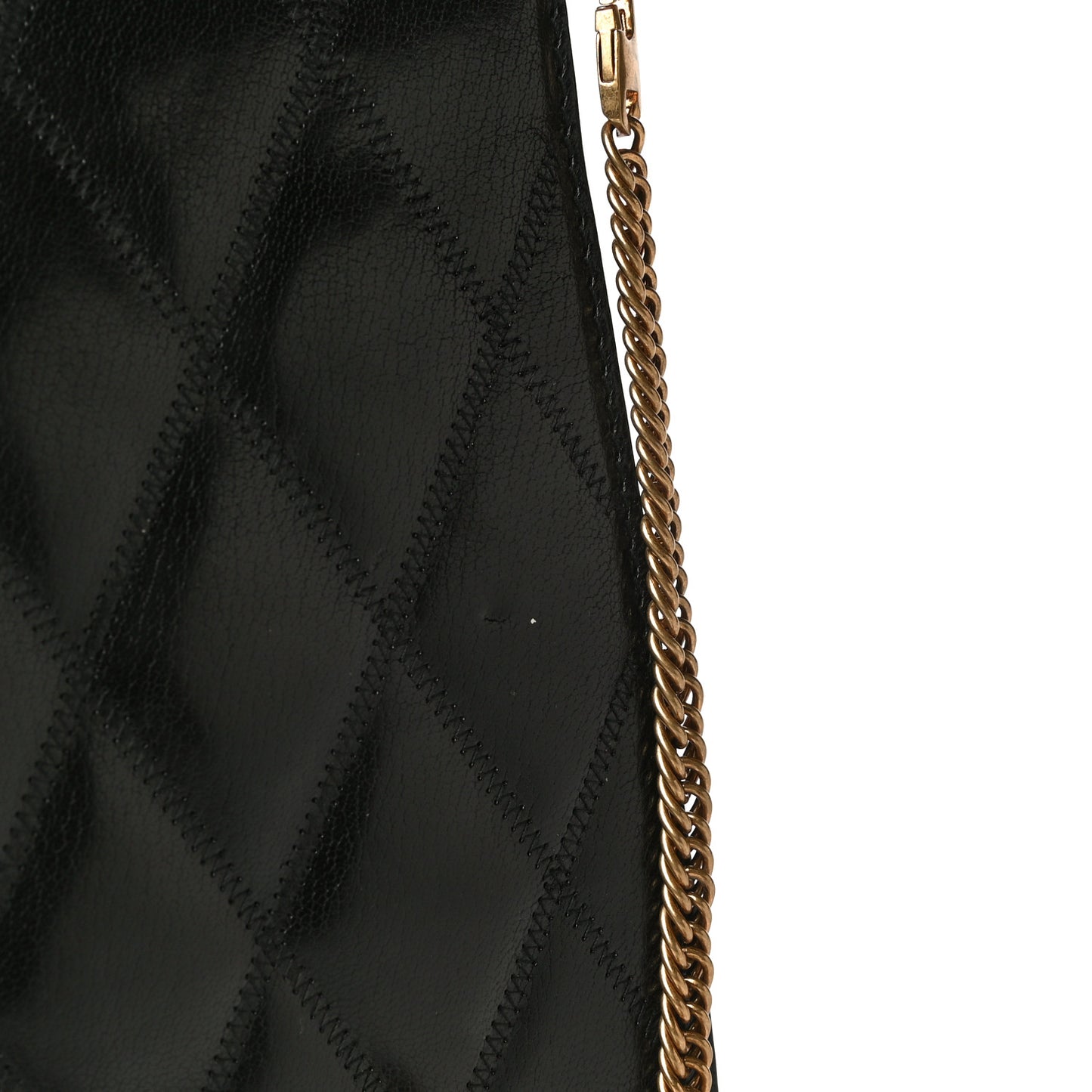 Goatskin Quilted Medium Gem Bag Black