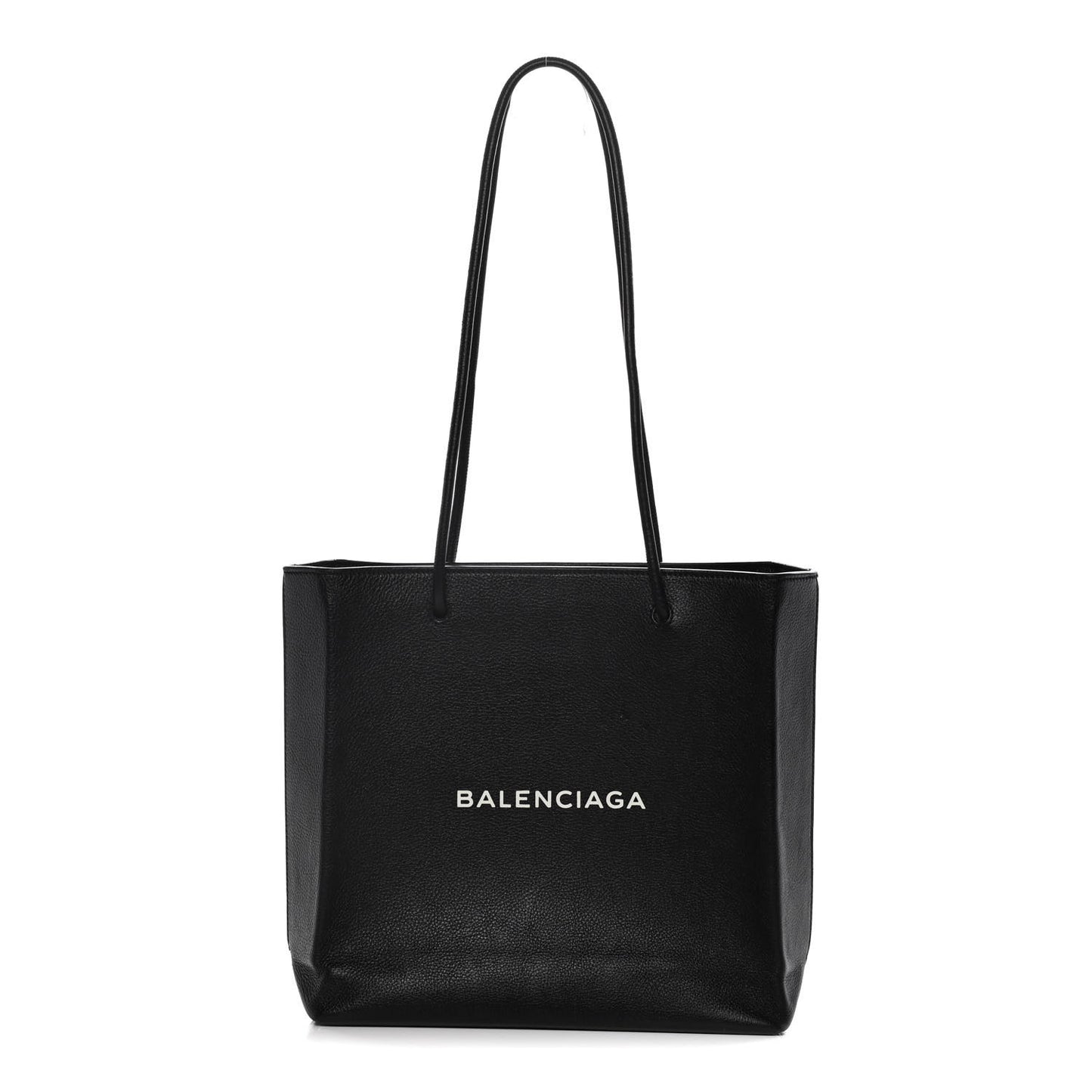 Calfskin Logo Small Shopping Black