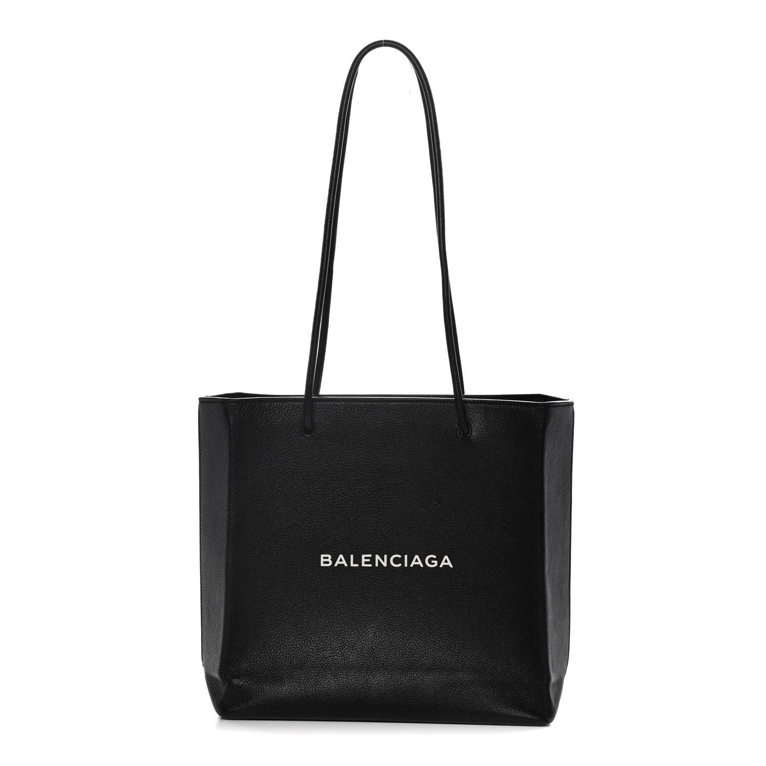 Balenciaga Calfskin Logo Small Shopping Black 1 of 14