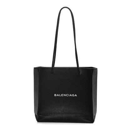 Balenciaga Calfskin Logo Small Shopping Black 1 of 14