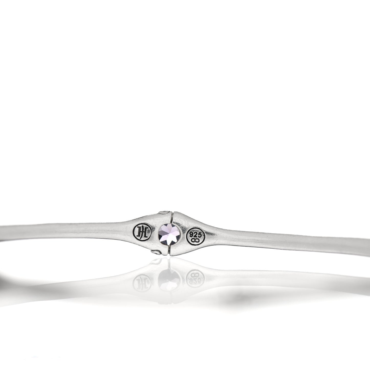 Sterling Silver Amethyst Bamboo Bangle Bracelet Set of 3