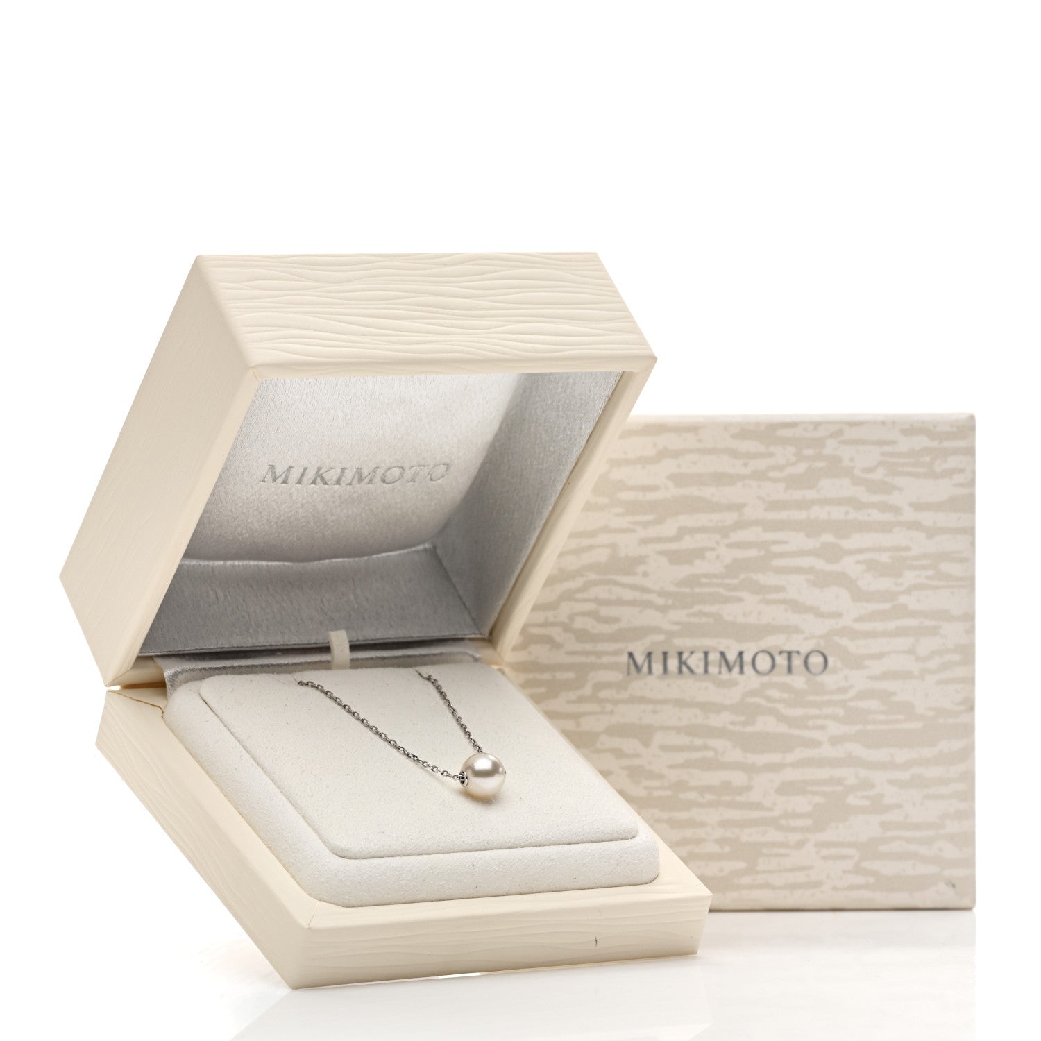 Mikimoto 18K White Gold Akoya Cultured Pearl 8-8.5mm Single Pendant Necklace 5 of 5