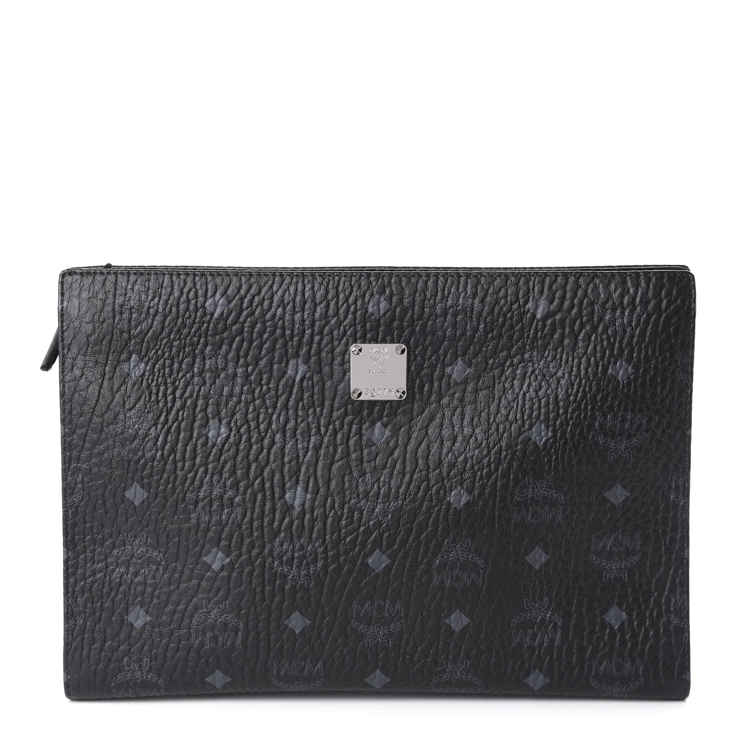 MCM Visetos Medium Zip Pouch Black 1 of 9