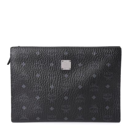 MCM Visetos Medium Zip Pouch Black 1 of 9