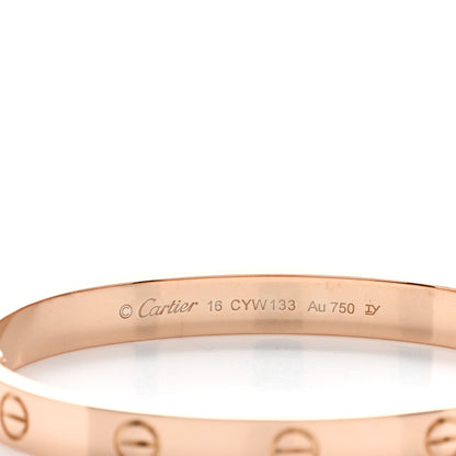 Cartier 18K Pink Gold LOVE Bracelet 16 3 of 3