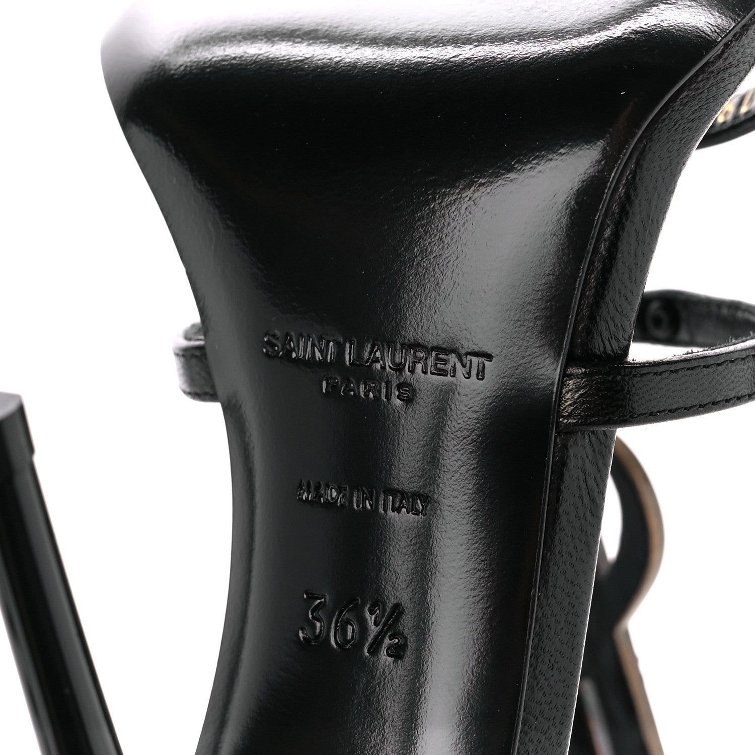 Saint Laurent Patent Cassandra 100 Sandals 36.5 Black 6 of 8