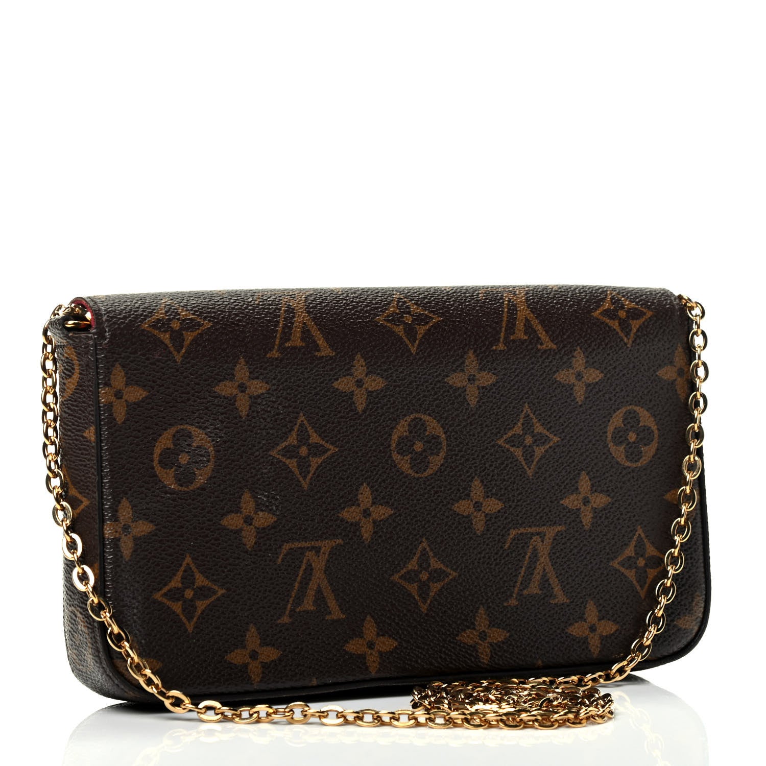 Louis Vuitton Monogram Pochette Felicie Chain Wallet Fuchsia 2 of 5
