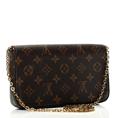 Louis Vuitton Monogram Pochette Felicie Chain Wallet Fuchsia 2 of 5