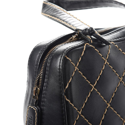 Chanel Calfskin Contrast Stitch Surpique Bowler Black 9 of 15