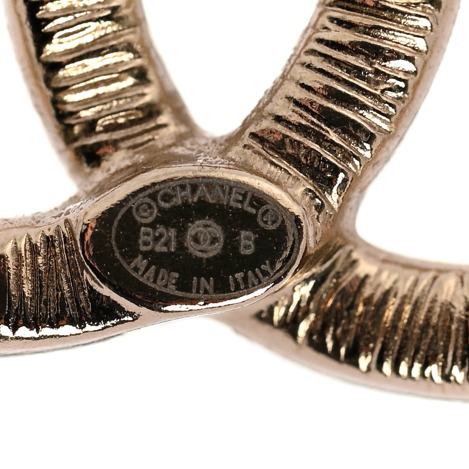 Chanel Crystal Large CC Earrings Gold 4 of 5