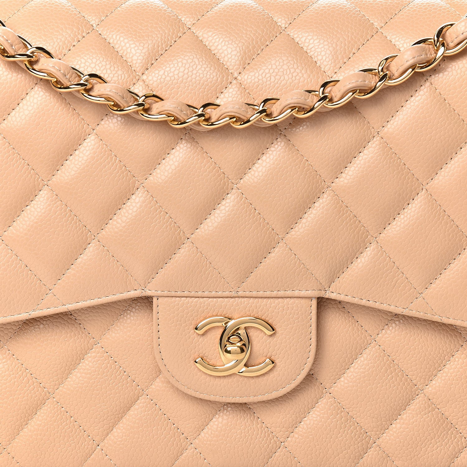 Chanel Caviar Quilted Jumbo Double Flap Beige Clair 11 of 11