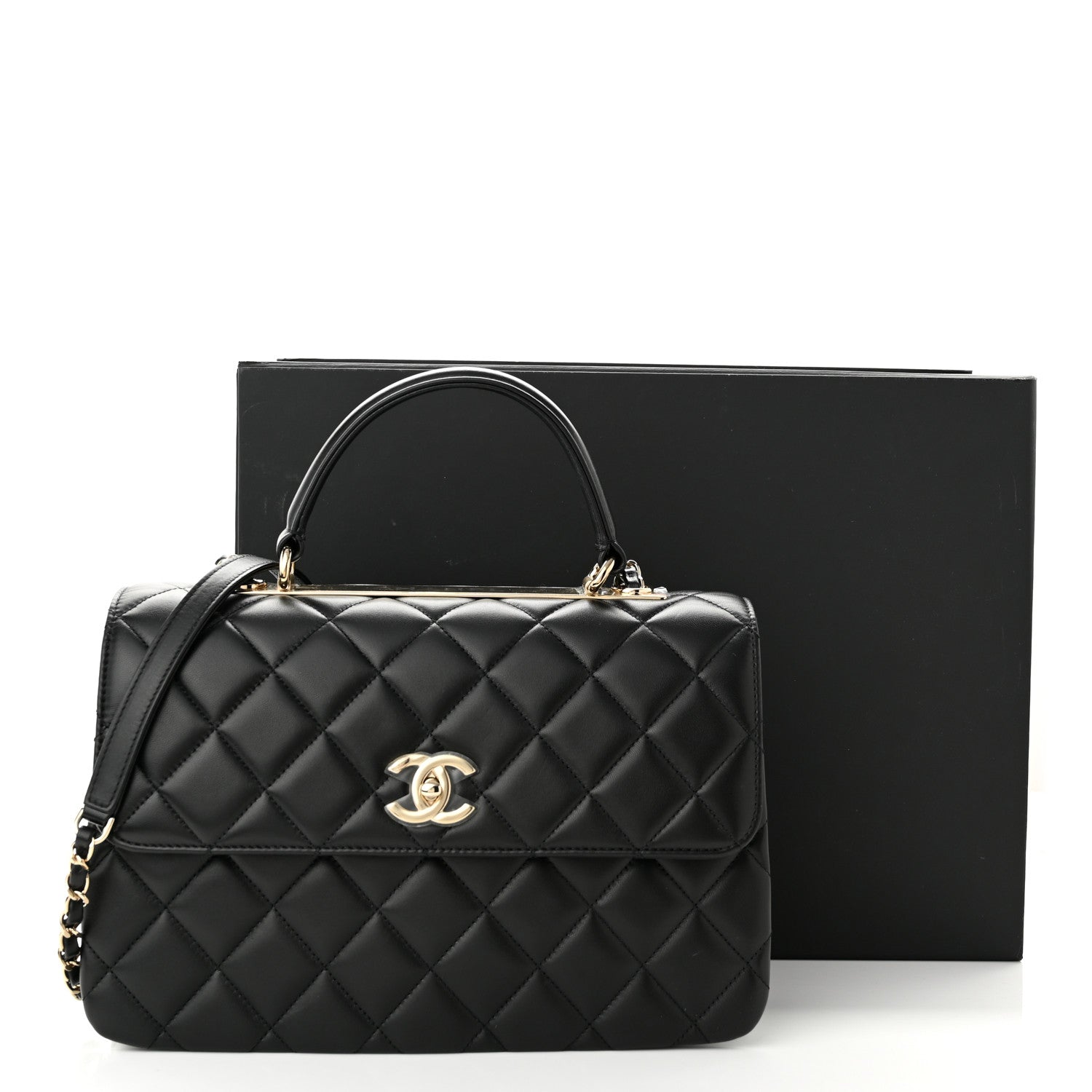 Chanel Lambskin Quilted Medium Trendy CC Flap Dual Handle Bag Black 11 of 11