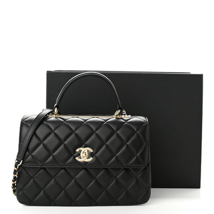 Chanel Lambskin Quilted Medium Trendy CC Flap Dual Handle Bag Black 11 of 11