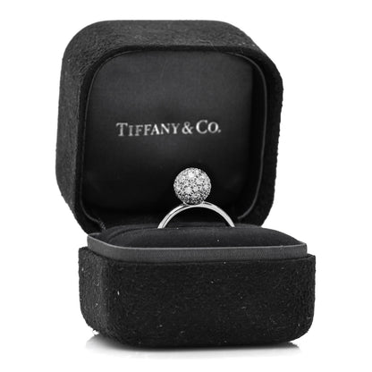 Tiffany 18K White Gold Diamond 8mm Hardwear Ball Ring 53 6.25 5 of 5