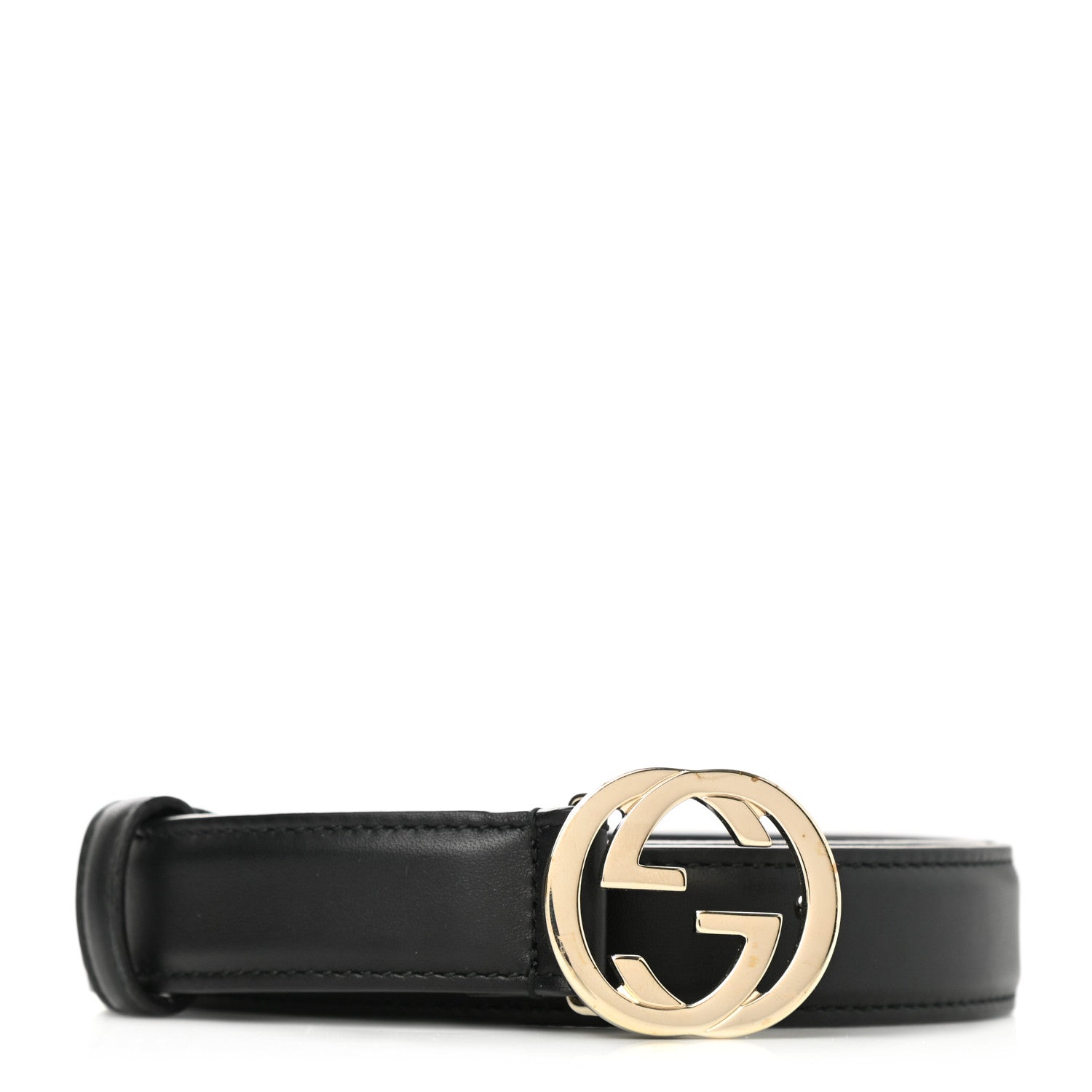 Gucci Moon Calfskin Interlocking G 25mm Belt 80 32 Black 1 of 5