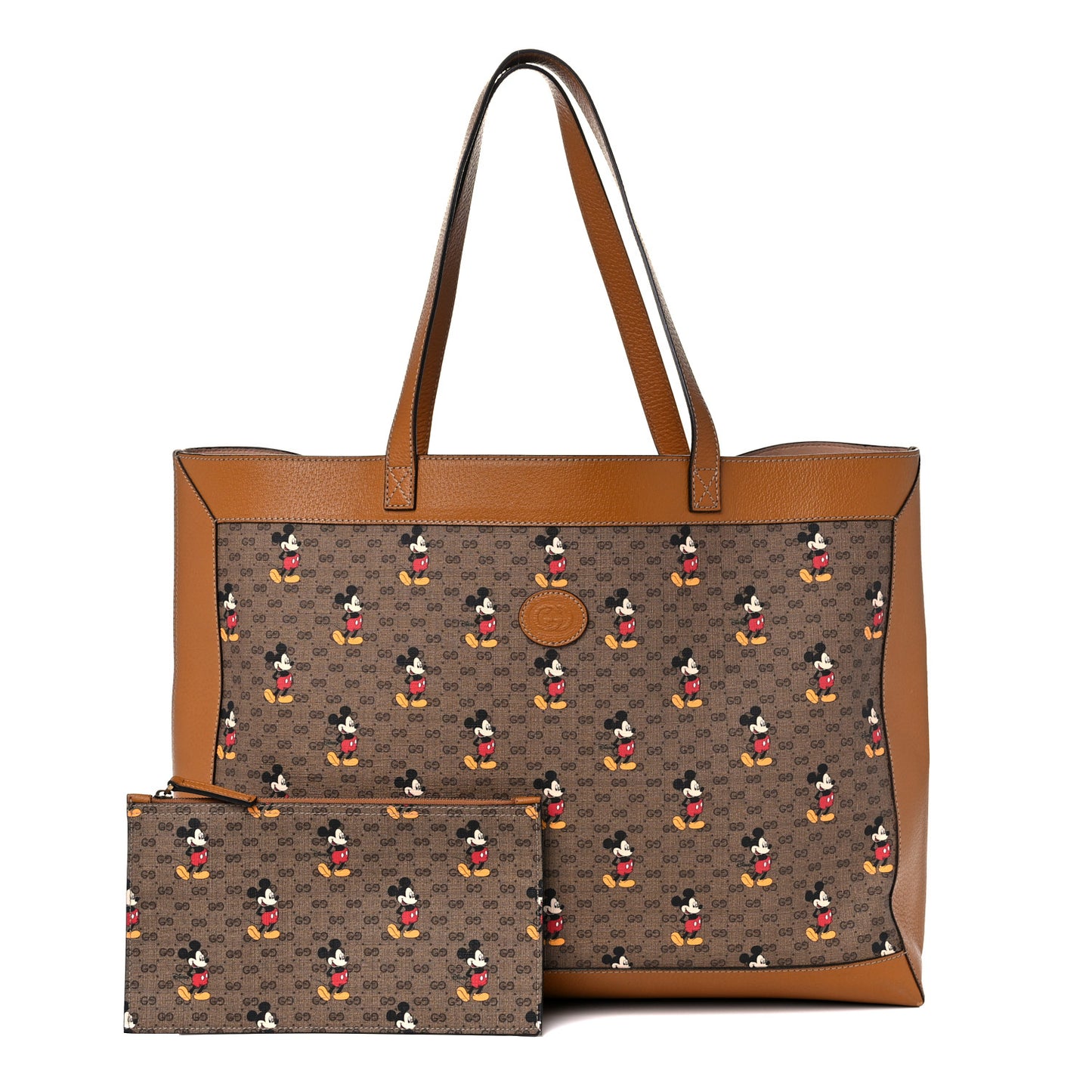 X DISNEY Mini Vintage GG Supreme Monogram Mickey Mouse Large Shopping Tote Beige Vintage Sun Oil