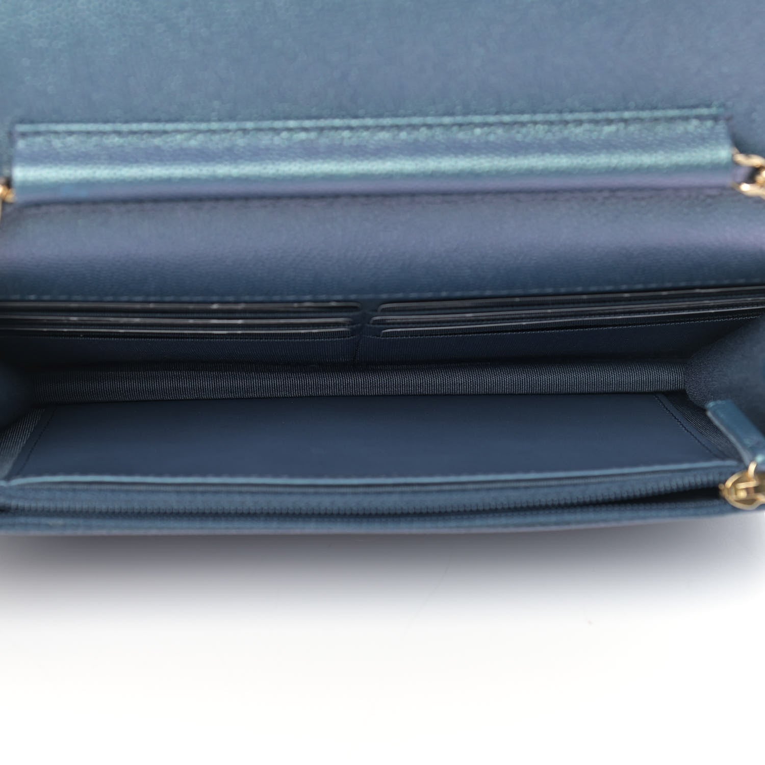 Chanel Iridescent Caviar Quilted Wallet On Chain WOC Dark Blue 4 of 9
