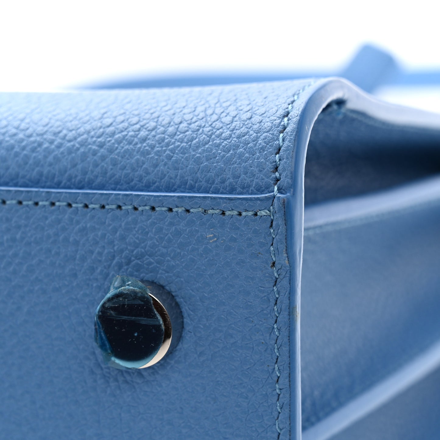 Grained Calfskin Baby Sac De Jour Blue Clair