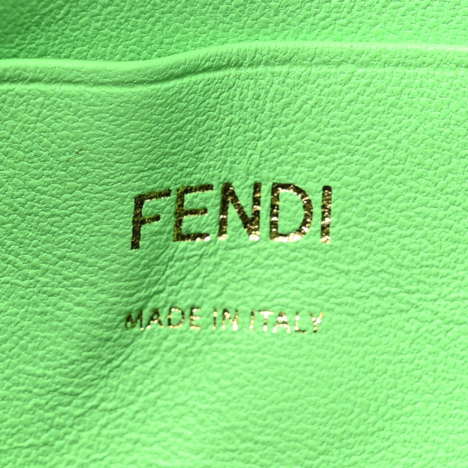 Fendi Nappa FF 1974 Embossed Mini Baguette Edamame 6 of 11