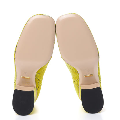 Gucci Velvet GG Monogram Sylvie Web Chain Mid Heel Loafers 36 Sunny Beige 6 of 11