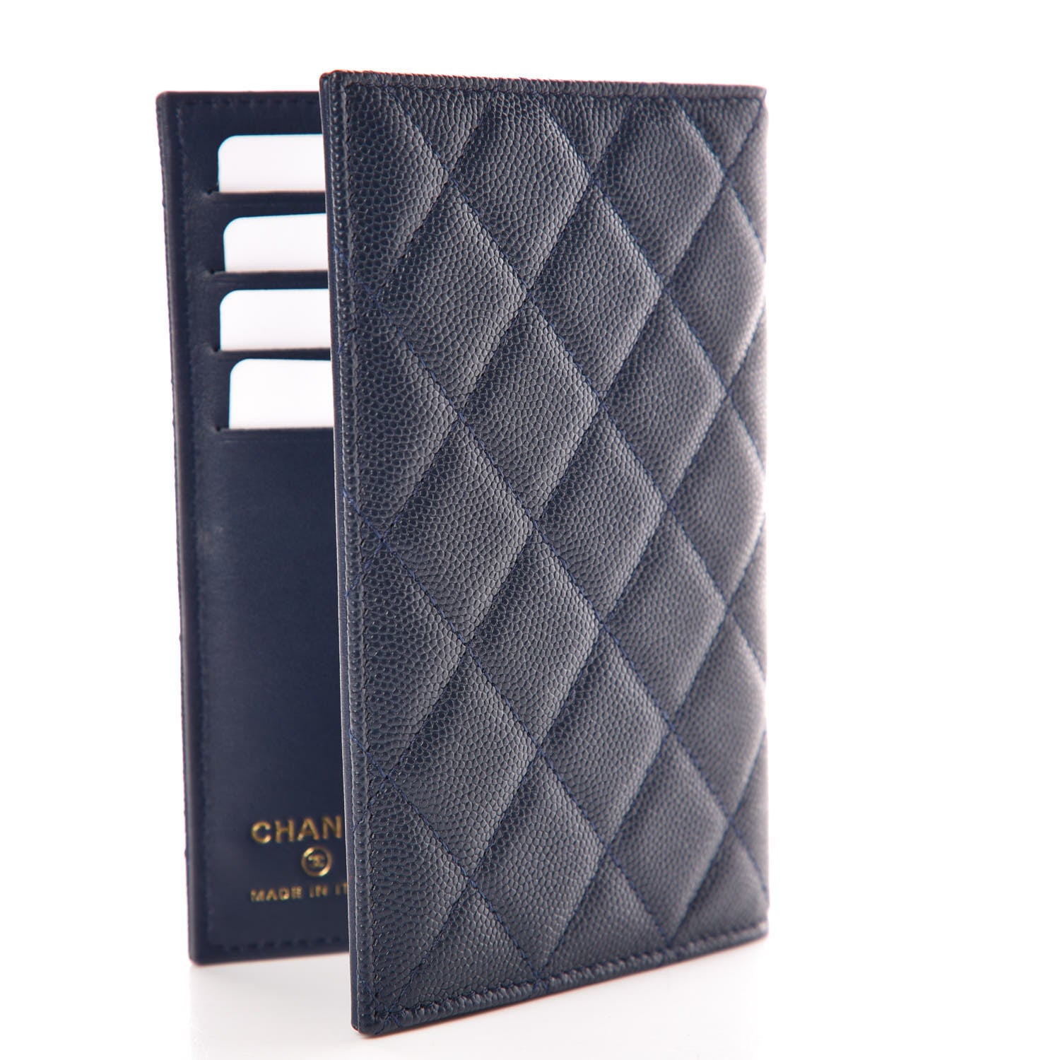 Chanel Caviar Quilted Passport Holder Navy 3 of 8