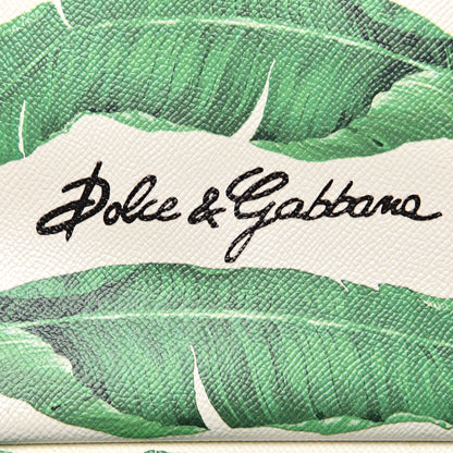 Dolce & Gabbana Dauphine Banana Leaf Print Medium Miss Sicily Satchel Green White 8 of 10