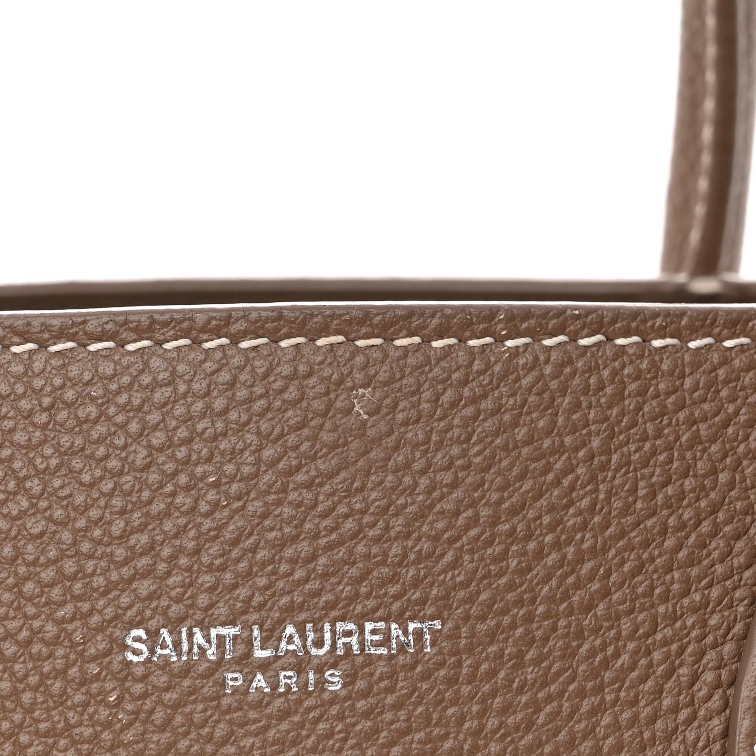 Saint Laurent Grained Calfskin Topstich Baby Sac De Jour Taupe 11 of 11