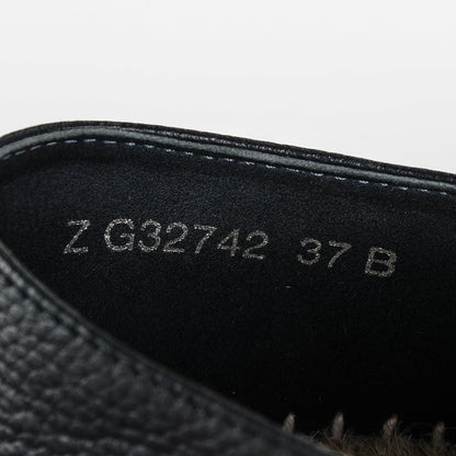 Chanel Grained Calfskin CC Espadrilles 37 Navy Black 11 of 11