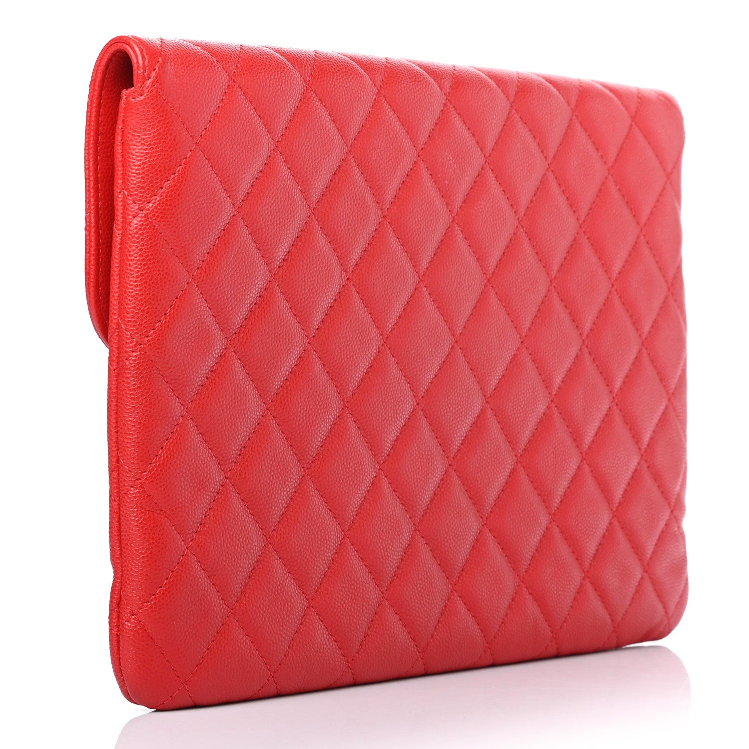Chanel Caviar Quilted Medium Golden Class Pouch Red 2 of 6