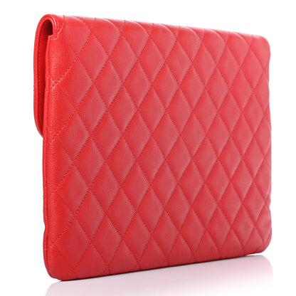 Chanel Caviar Quilted Medium Golden Class Pouch Red 2 of 6