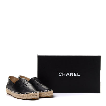 Chanel Lambskin CC Espadrilles 36 Black 10 of 10