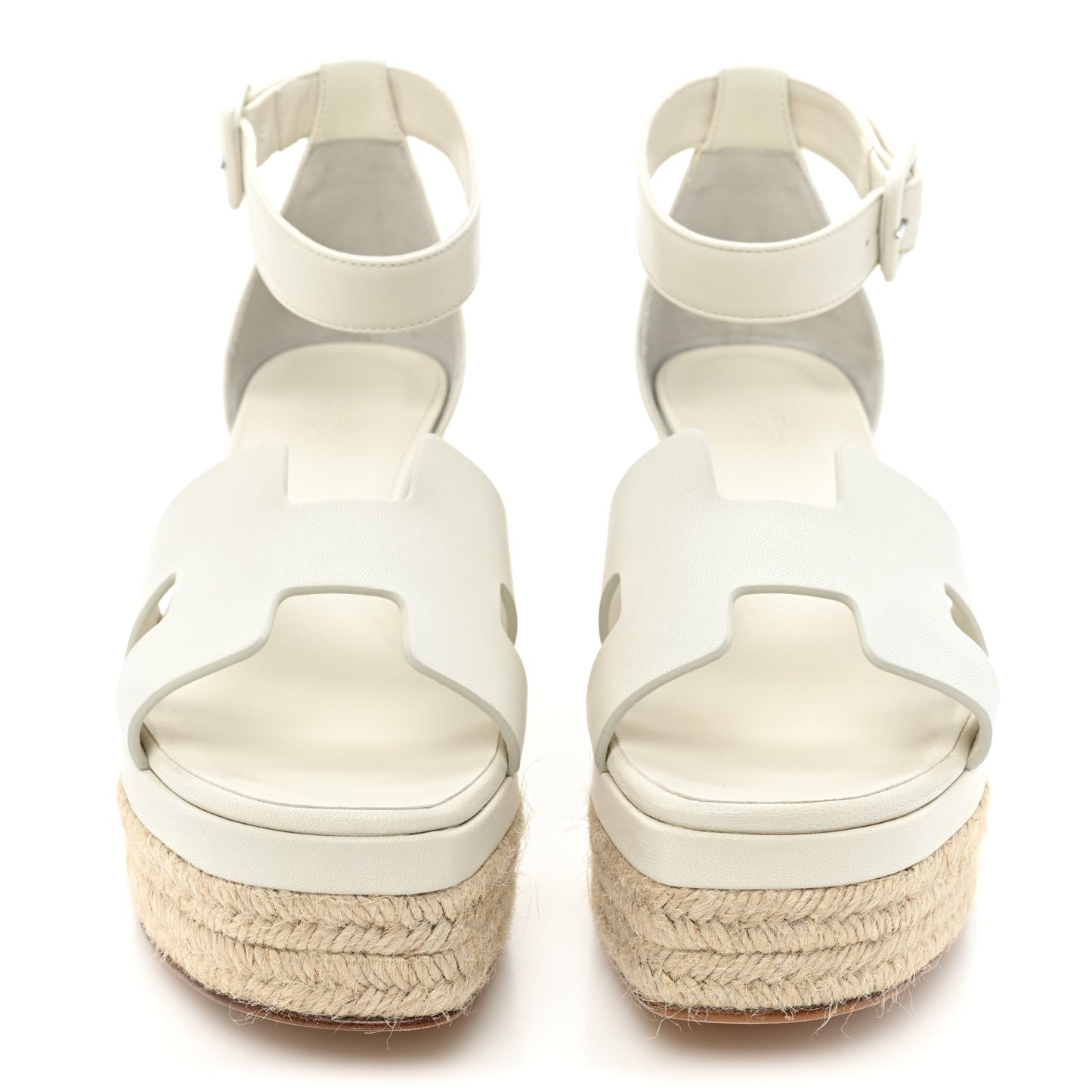 Goatskin Elda Espadrille Wedge Sandals 39 White