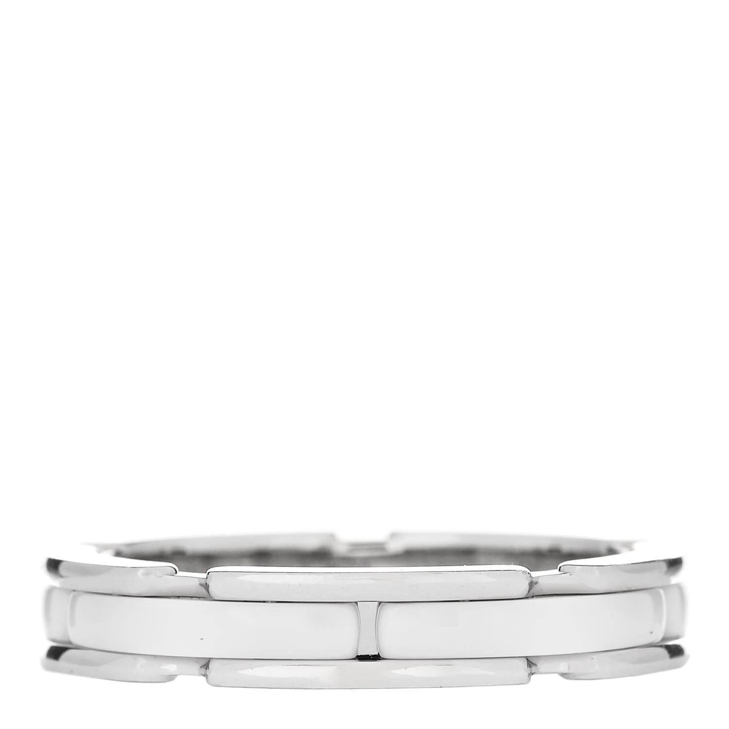 Chanel 18K White Gold Ceramic Small Ultra Ring 57 8 3 of 8
