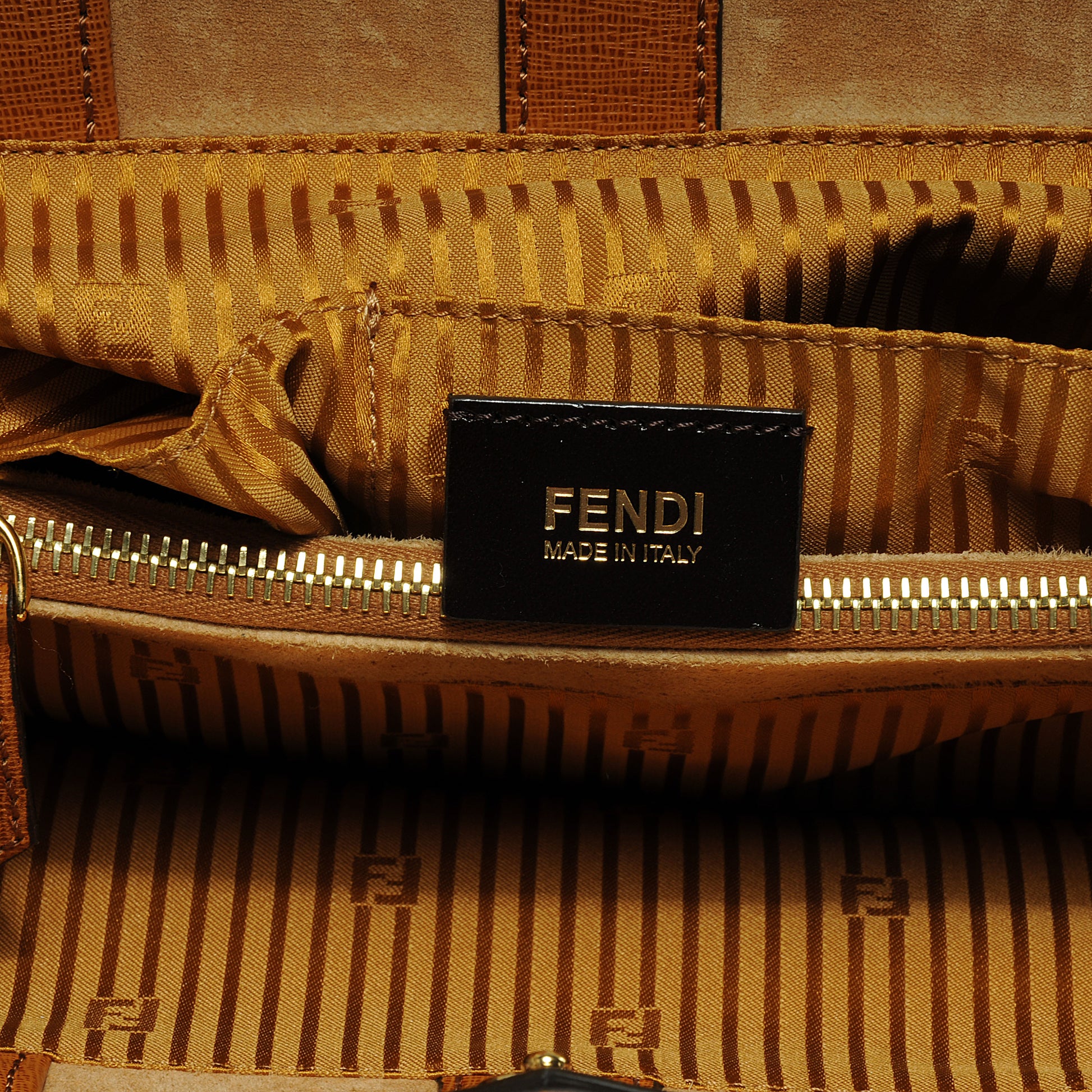 Fendi Textured Calfskin Medium 2Jours Tote Honey 5 of 9