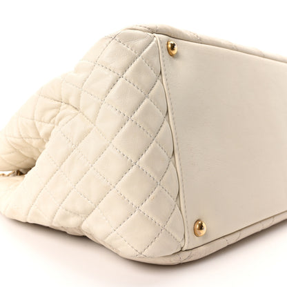 Chanel Glazed Crinkled Lambskin Large East West Flap White 9 of 10