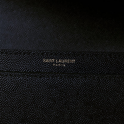 Saint Laurent Grain De Poudre Monogram Cassandra Clasp Bag Black Rouge Legion 7 of 10