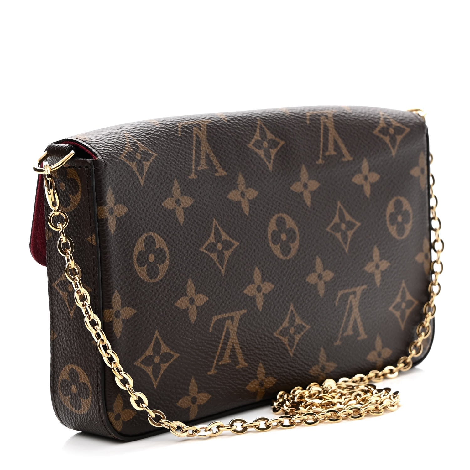 Louis Vuitton Monogram Pochette Felicie Chain Wallet Fuchsia 3 of 8
