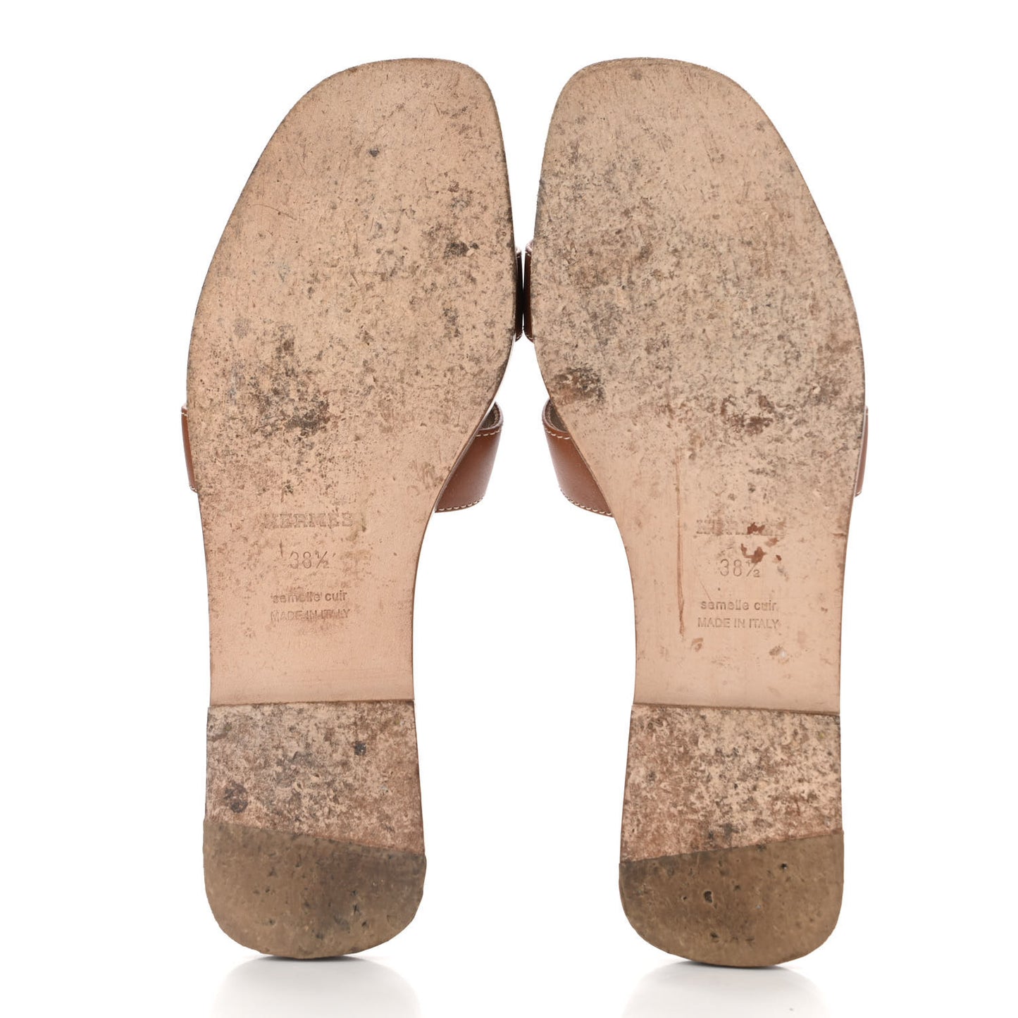 Box Calfskin Oran Sandals 38.5 Gold