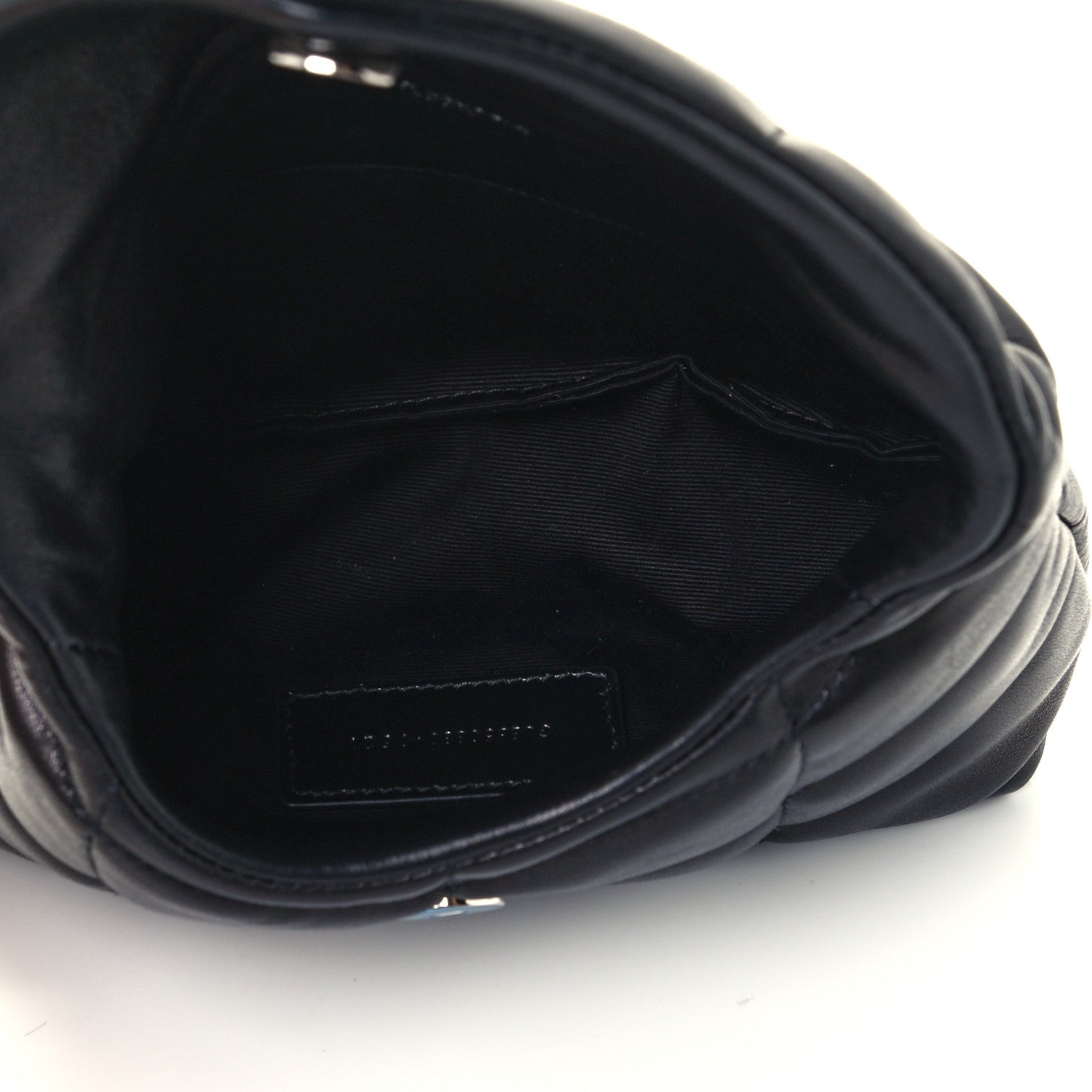 Saint Laurent Lambskin Monogram Loulou Puffer Pouch Clutch Black 5 of 9