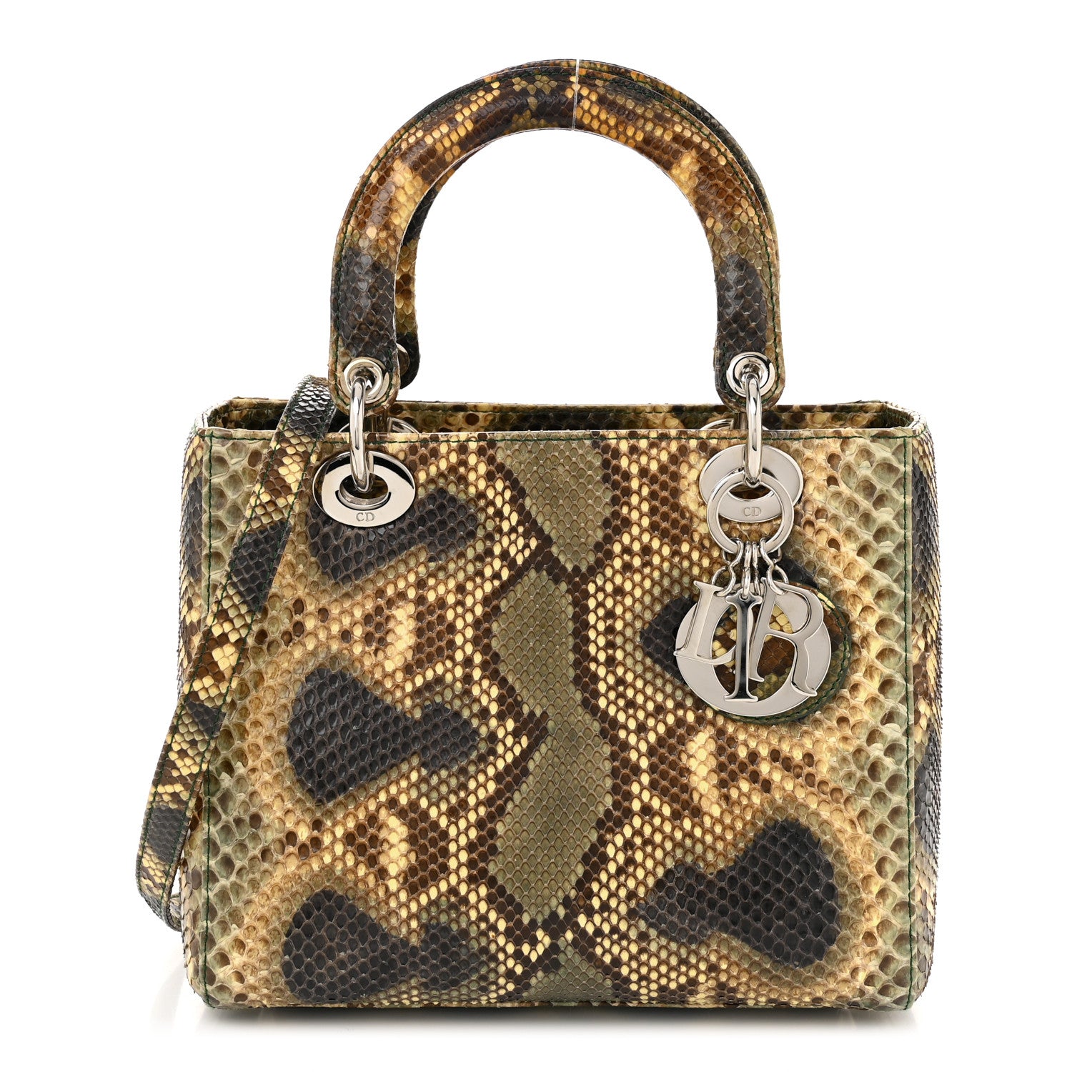 Christian Dior Snakeskin Medium Lady Dior Brown Multicolor 1 of 10