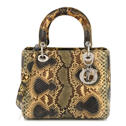 Christian Dior Snakeskin Medium Lady Dior Brown Multicolor 1 of 10