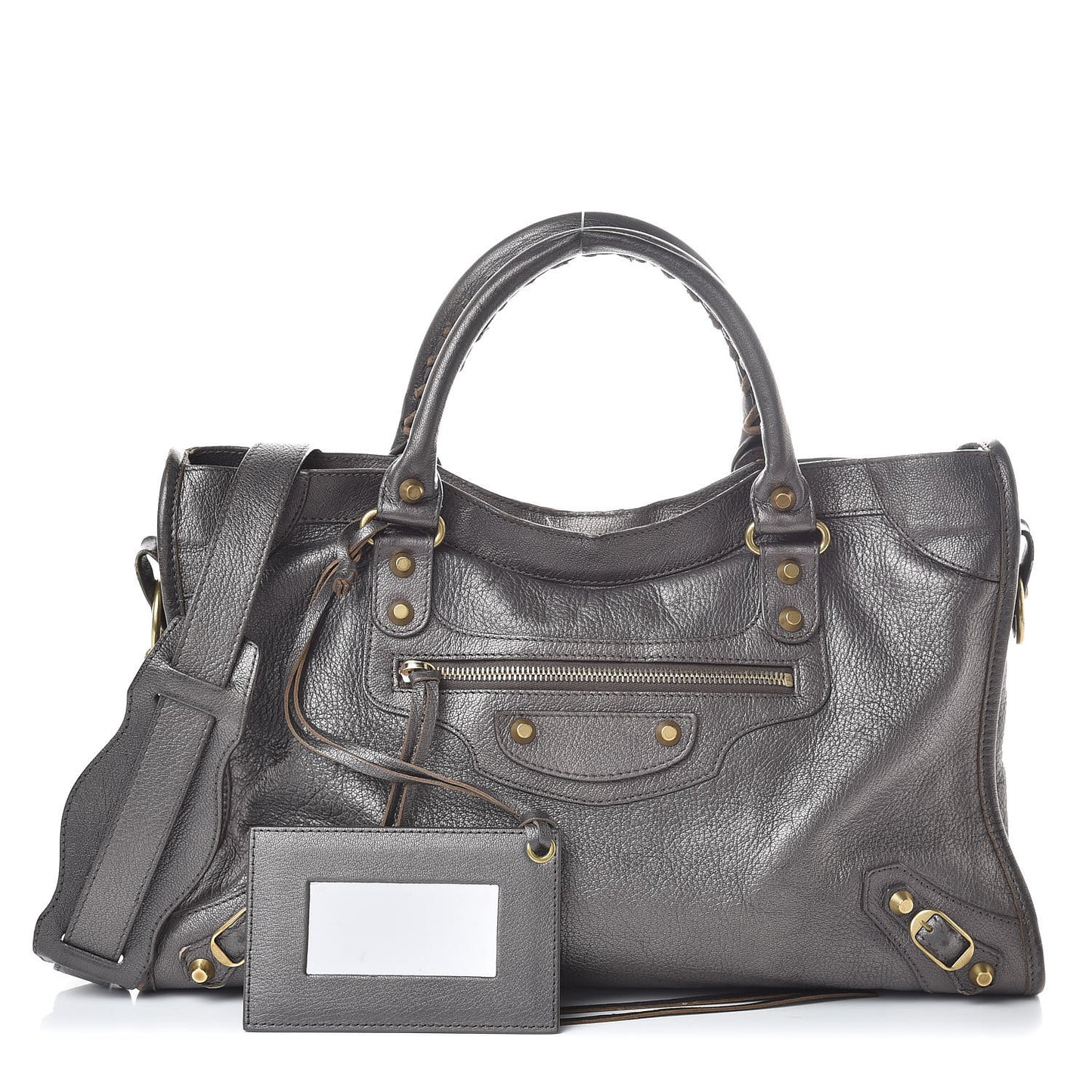 Pearlescent Goatskin Classic Gold Hardware City Bronze