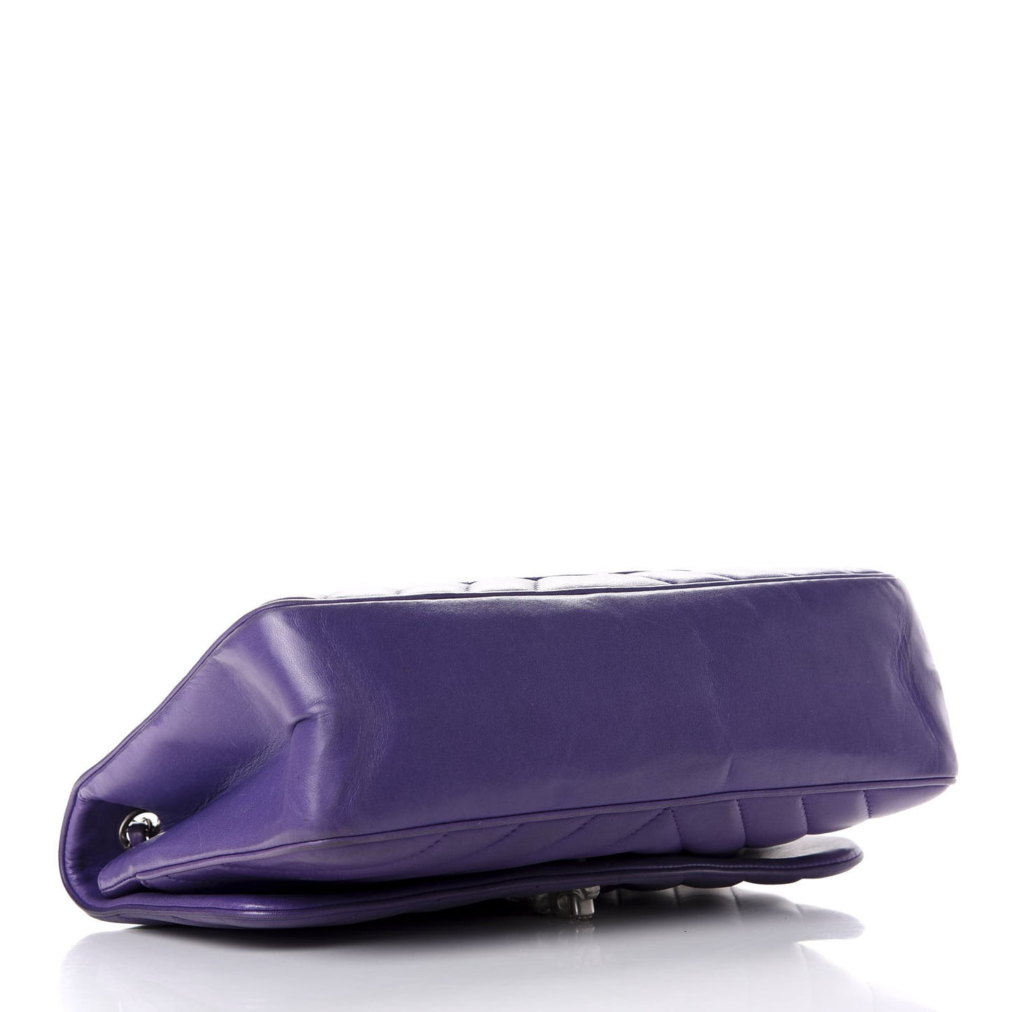 Lambskin Chevron Jumbo Leo Lion Flap Violet Fonce