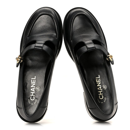 Chanel Calfskin CC Turnlock Moccasins 40 Black 2 of 11