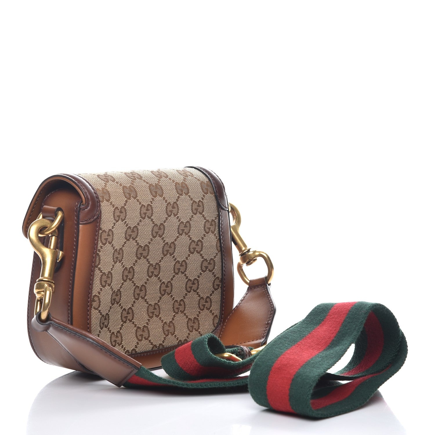 Gucci Monogram Small Lady Web Shoulder Bag Beige Cuir 3 of 7