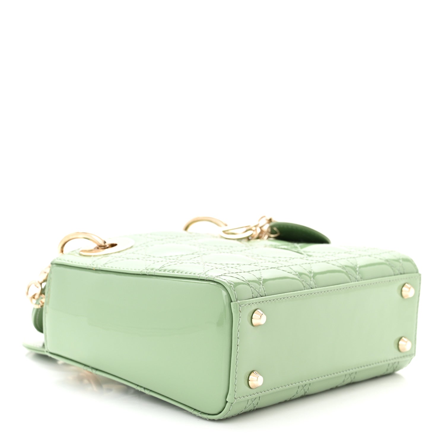 Christian Dior Patent Cannage Mini Lady Dior Mint Green 1343302