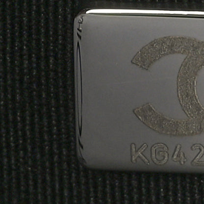 Chanel Canvas Calfskin Striped Large Deauville Tote Black White 7 of 10