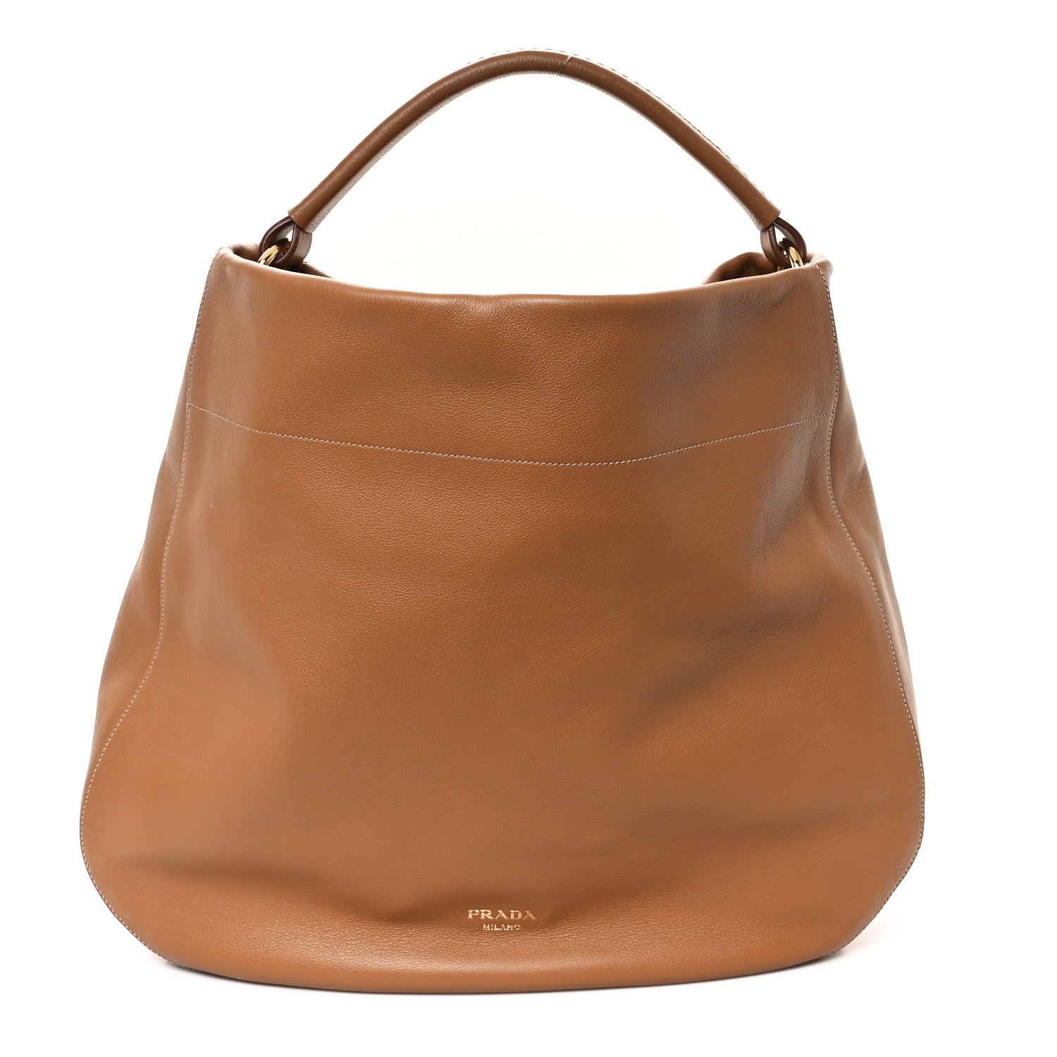 Prada Soft Calfskin Large Shoulder Bag Caramel 1 of 10